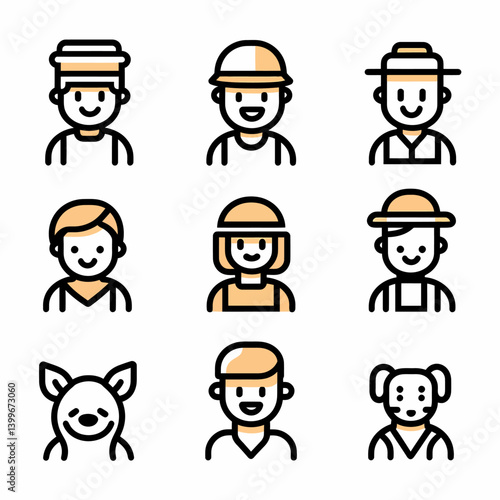 Professions and People Icons Set