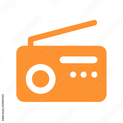 Radio Icon Representing Audio Broadcasting, Communication, and Entertainment