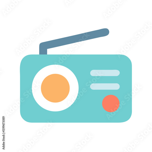 Radio Icon Representing Audio Broadcasting, Communication, and Entertainment