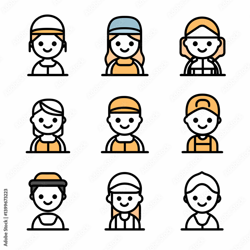 Diverse People Icon Set Diverse People Icon Set