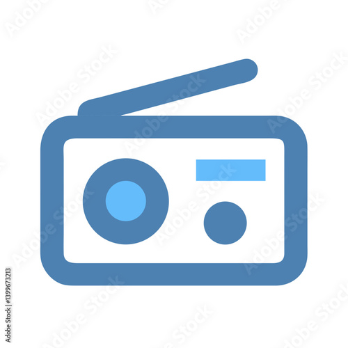 Radio Icon Representing Audio Broadcasting, Communication, and Entertainment