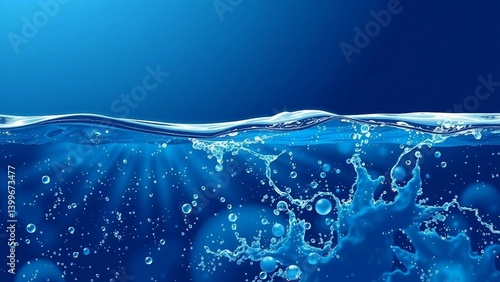 water splash in blue