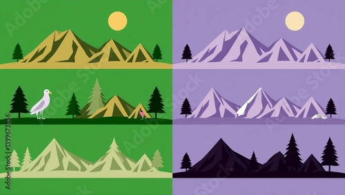 mountain landscape with trees