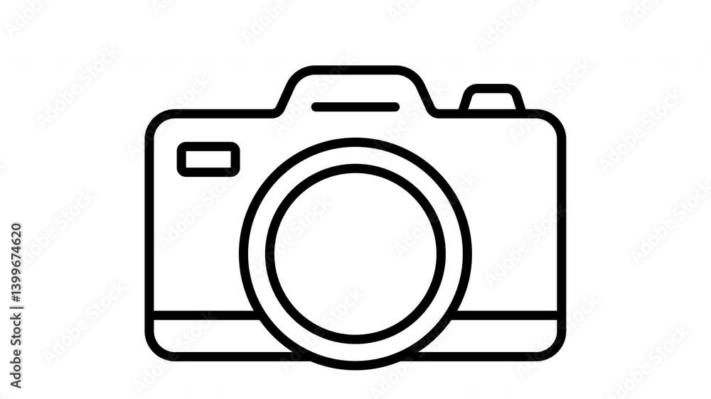 Animated a camera captures a person within its viewfinder Animated a camera captures a person within its viewfinder