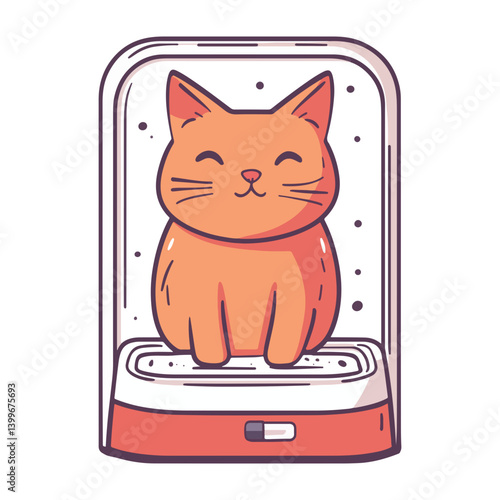 cat, animal, vector, transparent background, Cat litter box