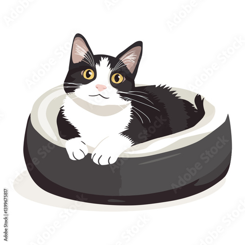 cat, cat bed, animal, vector, transparent background