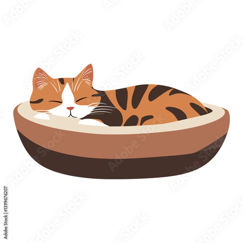 cat, cat bed, animal, vector, transparent background