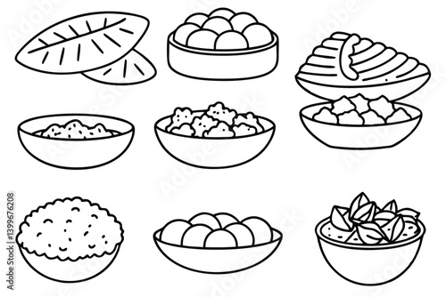 ceviche line art elegant seafood design line drawing