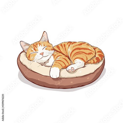 cat, cat bed, animal, vector, transparent background