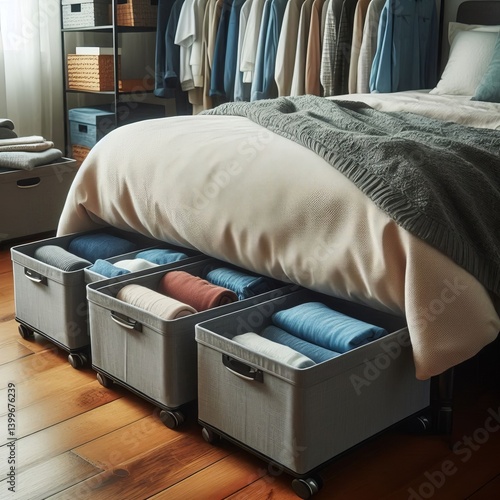 Under bed rolling storage bins – Low profile containers for se