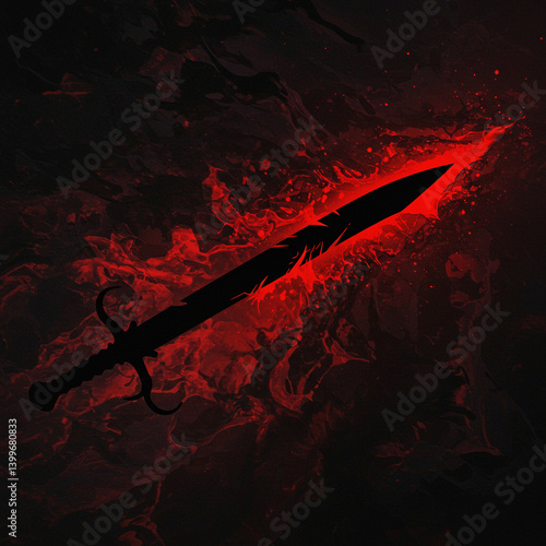 Abstract Red Energy Blade o...
