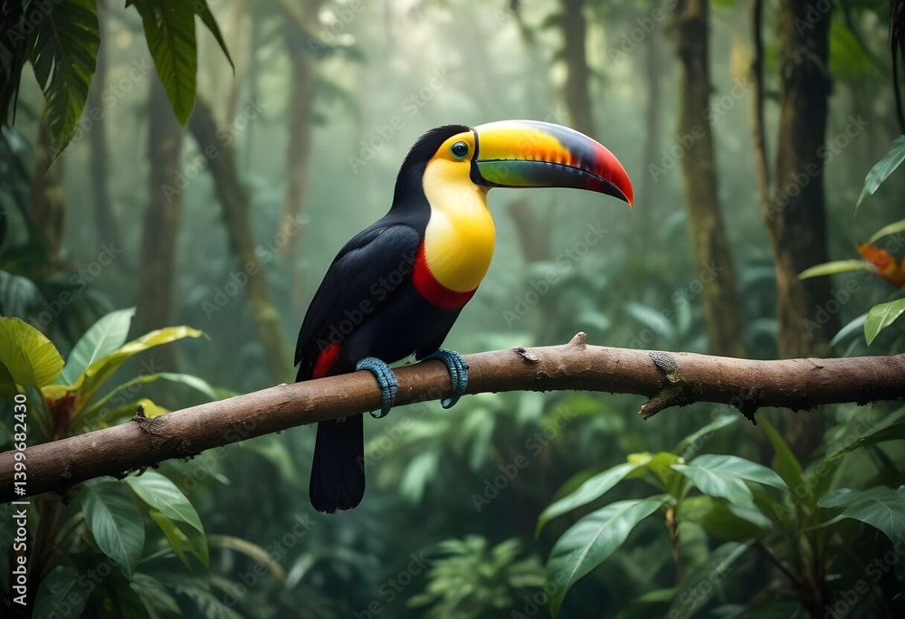 Naklejka premium toucan on a tree