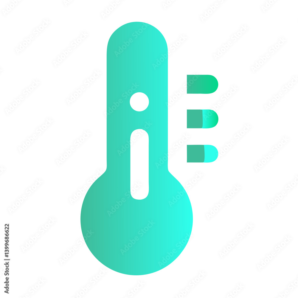 Thermometer icon in modern style with cool colors Thermometer icon in modern style with cool colors