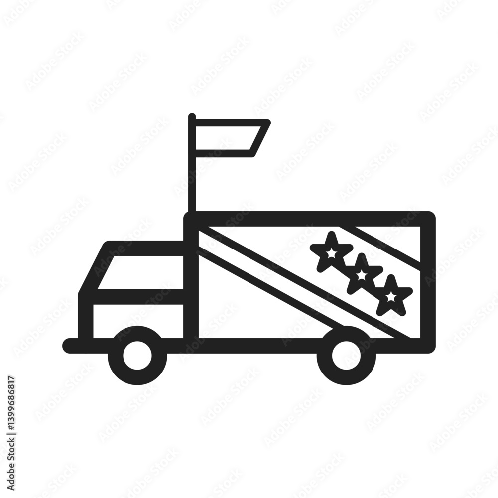 Campaign Vehicle icon vector image. Suitable for mobile apps, web apps and print media. Campaign Vehicle icon vector image. Suitable for mobile apps, web apps and print media.