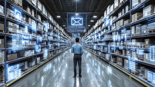 Automated warehouse with digital overlays