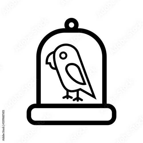 Bird in Cage icon vector image. Suitable for mobile apps, web apps and print media.
