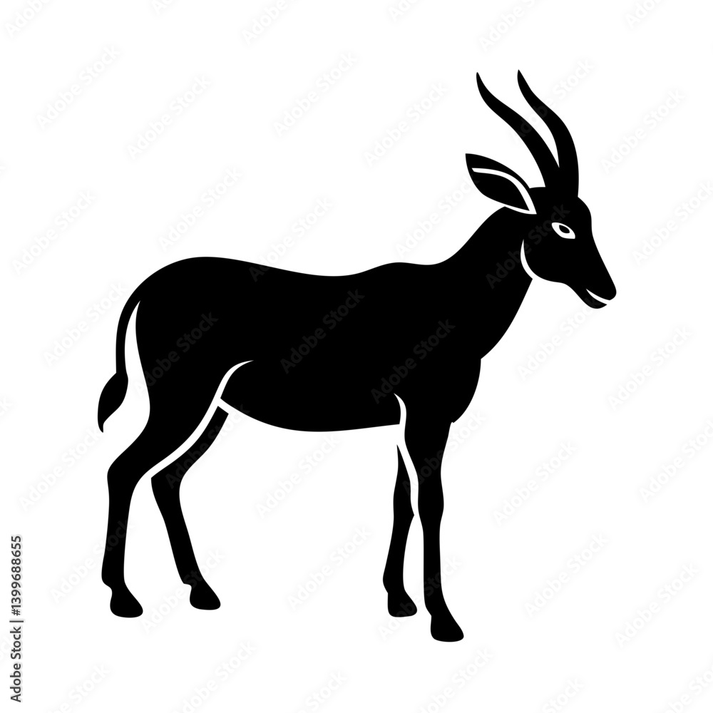 Obraz premium antelope icon, antelope silhouette vector illustration-simple silhouette illustration of antelope, perfect for antelope logos and icons