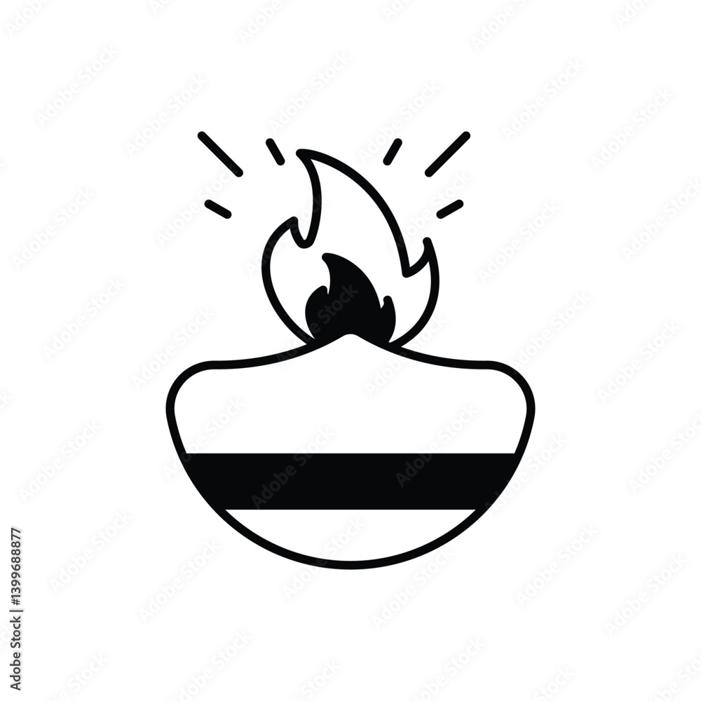 Obraz premium Diwali Candle icon vector stock illustration