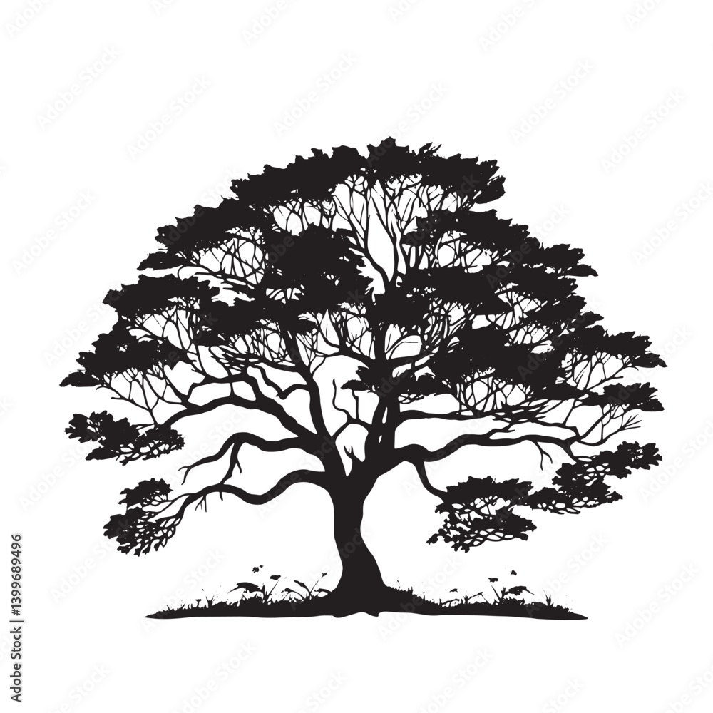 Obraz premium Minimalist Turmeric Tree Silhouette Isolated
