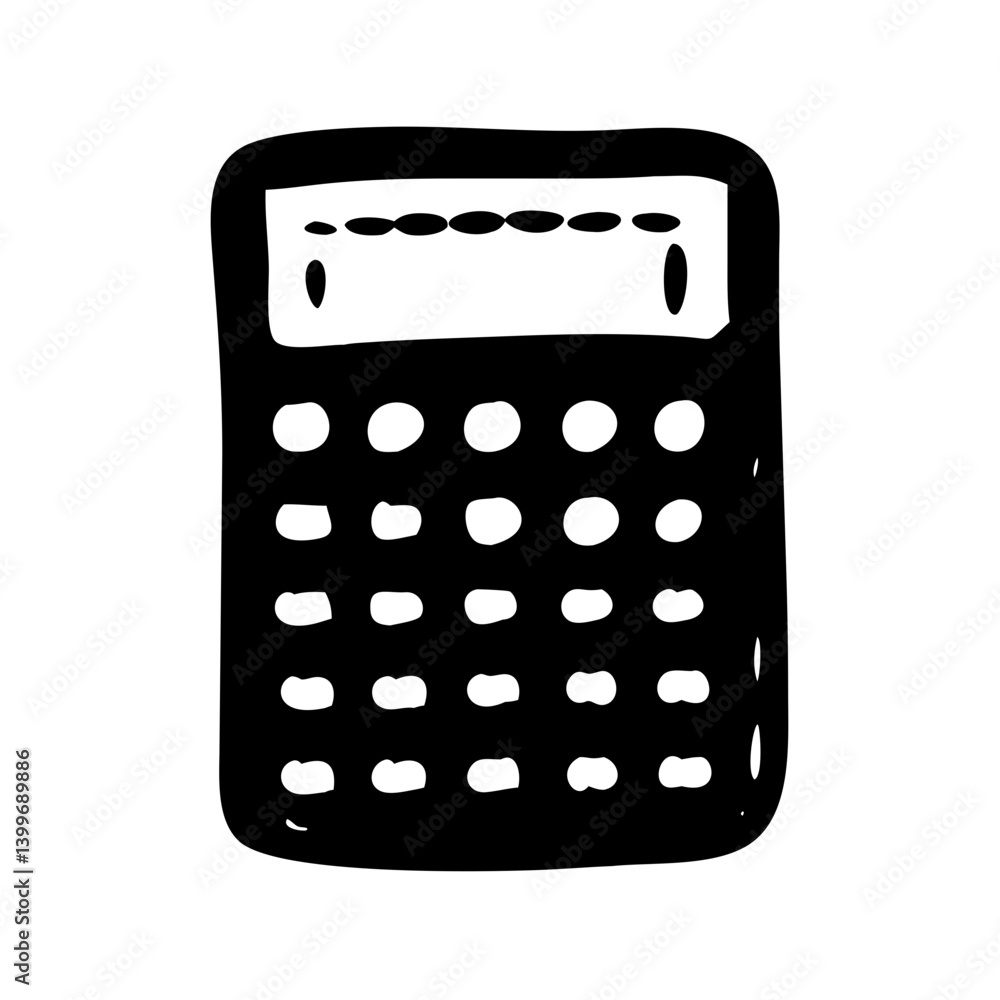 Naklejka premium calculator icon, calculator silhouette vector illustration-simple silhouette illustration of calculator, perfect for calculator logos and icons