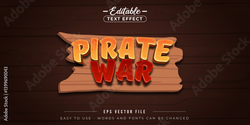 Pirate war 3d editable text effect.