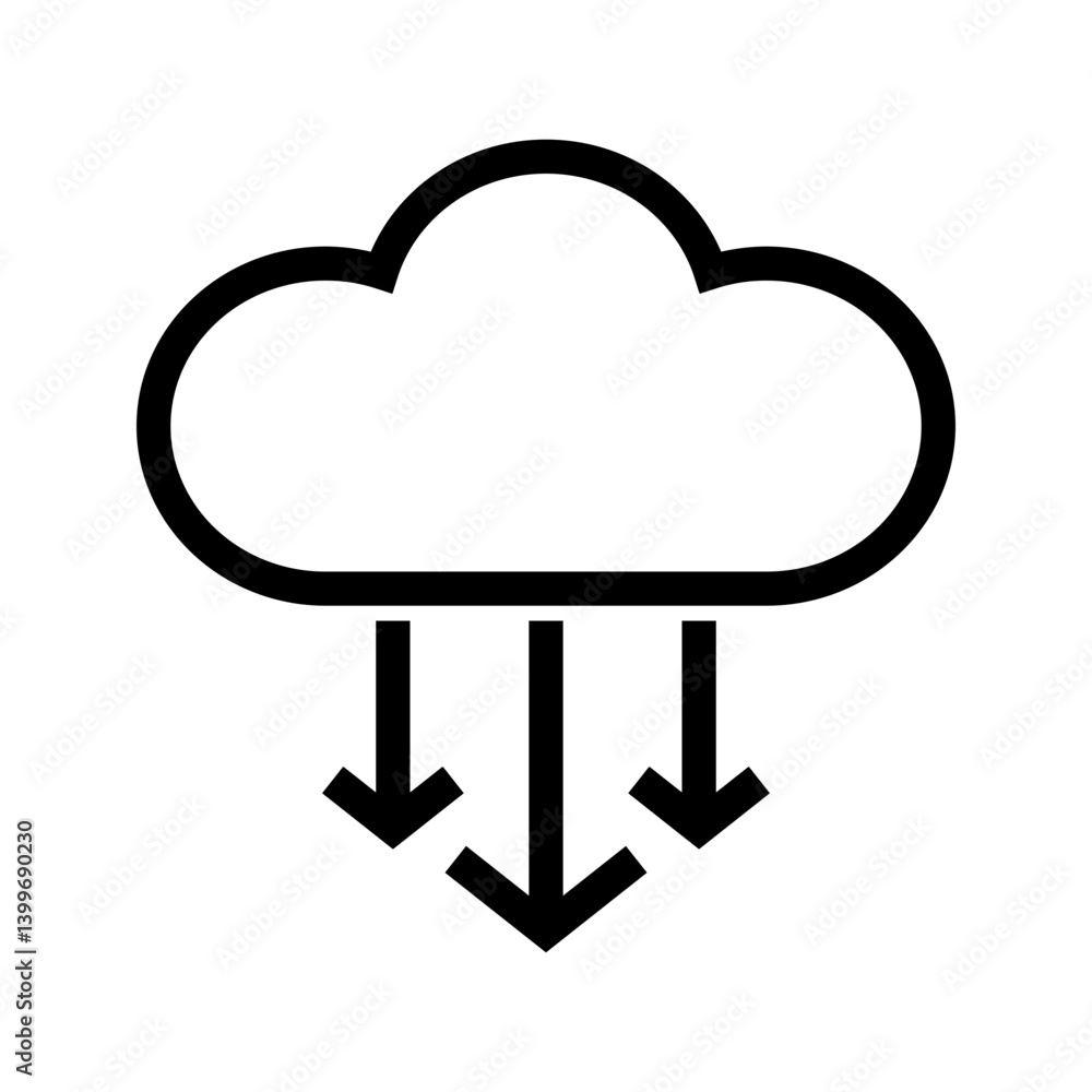Cloud Input icon vector image. Suitable for mobile apps, web apps and print media. Cloud Input icon vector image. Suitable for mobile apps, web apps and print media.