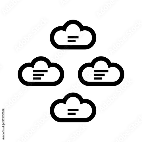 Cloud Group icon vector image. Suitable for mobile apps, web apps and print media.