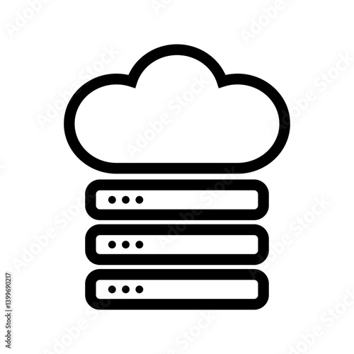 Cloud and Server Data icon vector image. Suitable for mobile apps, web apps and print media.