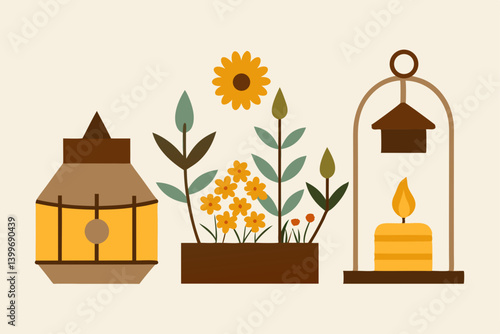vector illustration of a tree with flowers