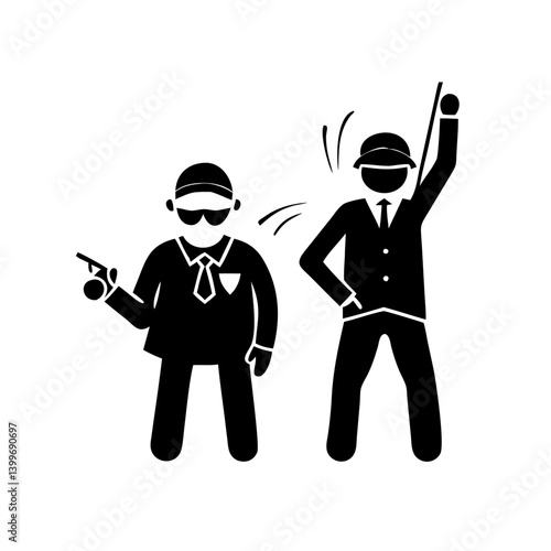 club bouncer icon, club bouncer silhouette vector illustration-simple silhouette illustration of club bouncer, perfect for club bouncer logos and icons