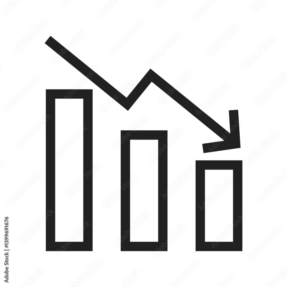 Downfall icon vector image. Suitable for mobile apps, web apps and print media. Downfall icon vector image. Suitable for mobile apps, web apps and print media.