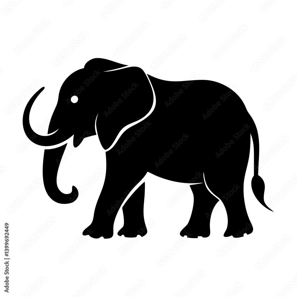 Fototapeta premium elephant icon, elephant silhouette vector illustration-simple silhouette illustration of elephant, perfect for elephant logos and icons