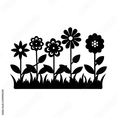 flower bed icon, flower bed silhouette vector illustration-simple silhouette illustration of flower bed, perfect for flower bed logos and icons