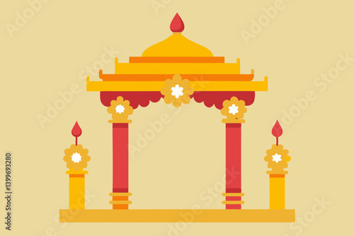vector illustration of a temple