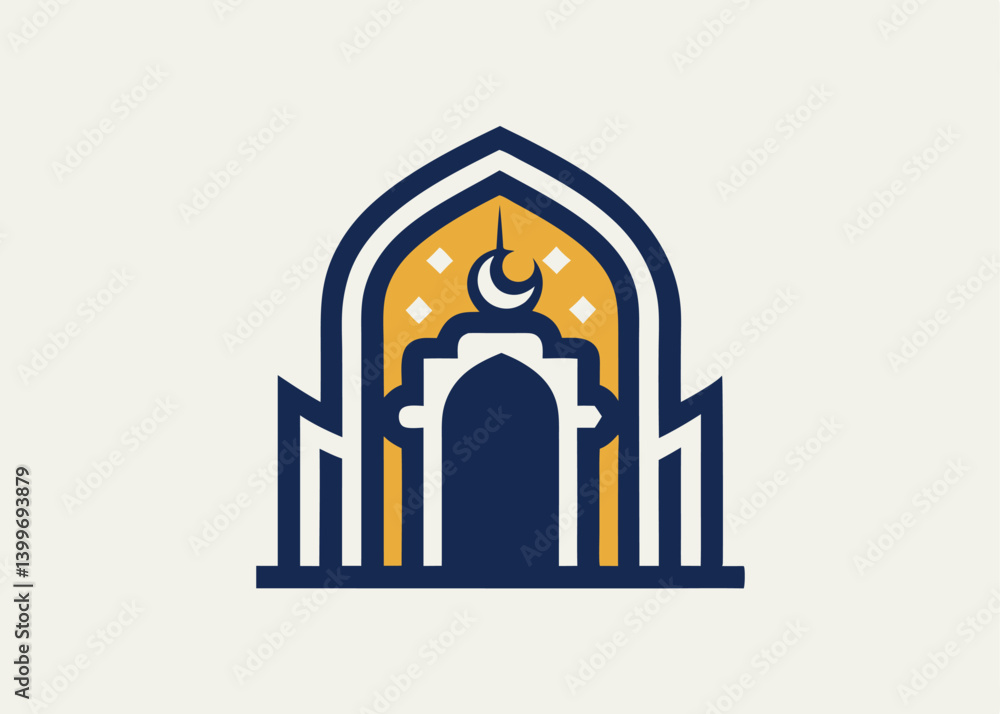 Mosque Moslem icon vector. mihrab niche arch door logo vector icon illustration Mosque Moslem icon vector. mihrab niche arch door logo vector icon illustration