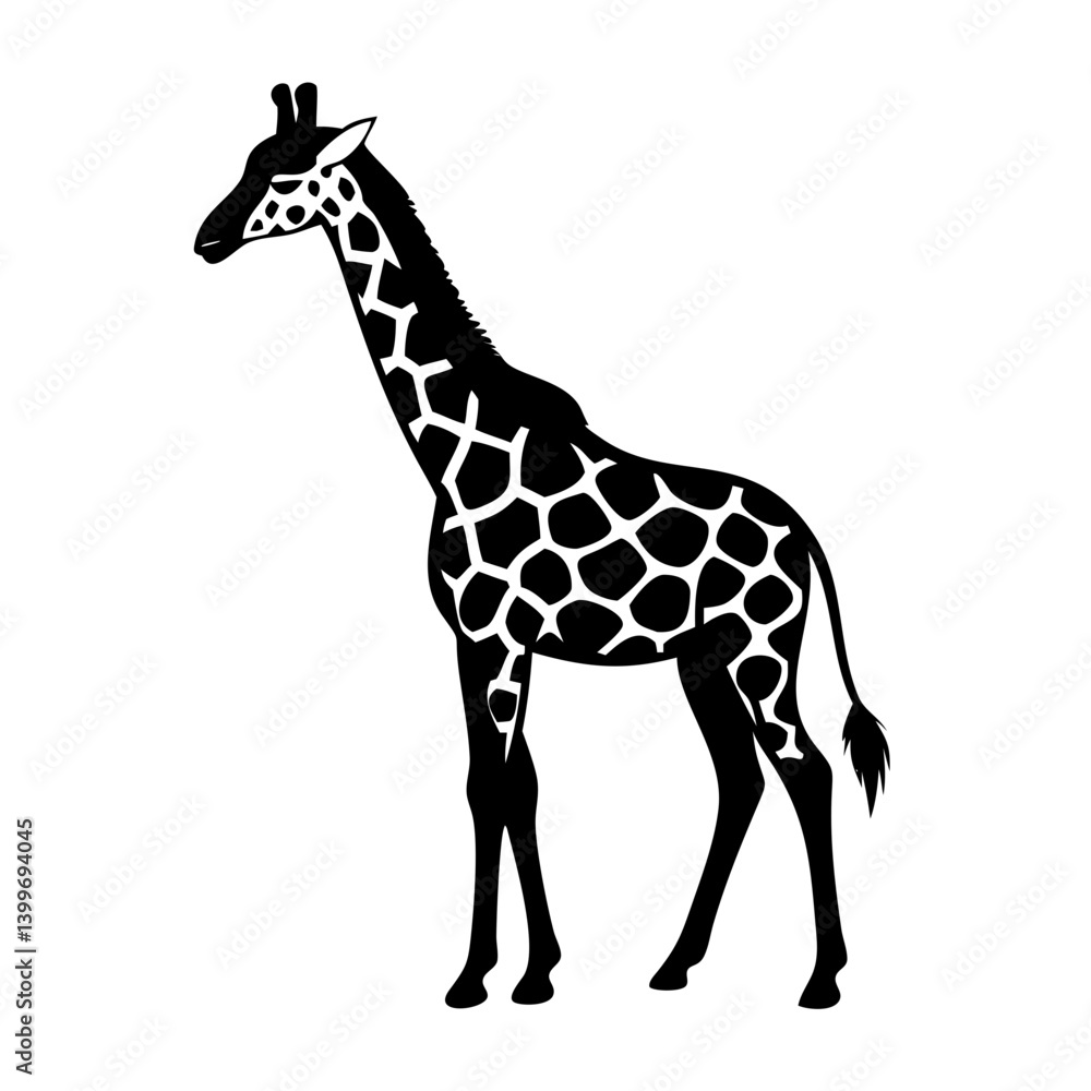 Fototapeta premium giraffe icon, giraffe silhouette vector illustration-simple silhouette illustration of giraffe, perfect for giraffe logos and icons