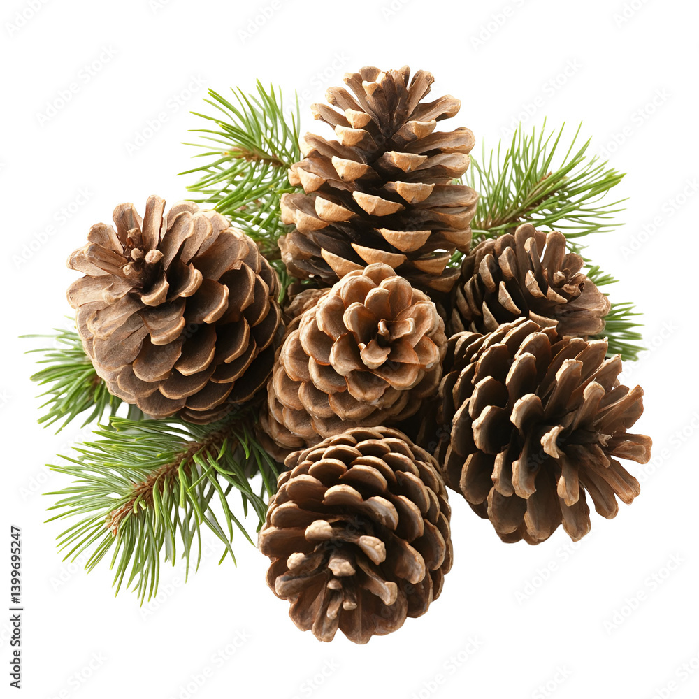 Fototapeta premium Pine cones and pine branches winter nature