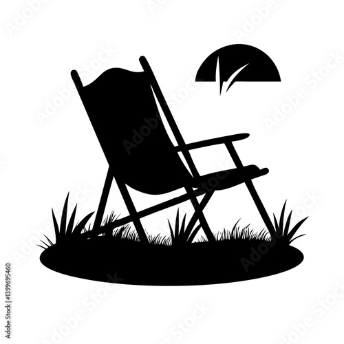 lawn chair icon, lawn chair silhouette vector illustration-simple silhouette illustration of lawn chair, perfect for lawn chair logos and icons