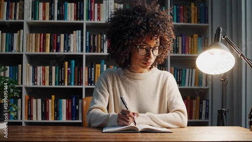 The Woman Writing in Notebook