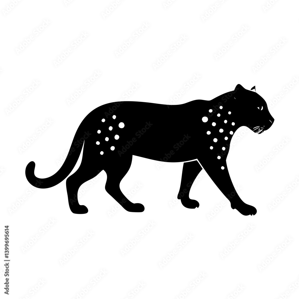 Obraz premium leopard icon, leopard silhouette vector illustration-simple silhouette illustration of leopard, perfect for leopard logos and icons