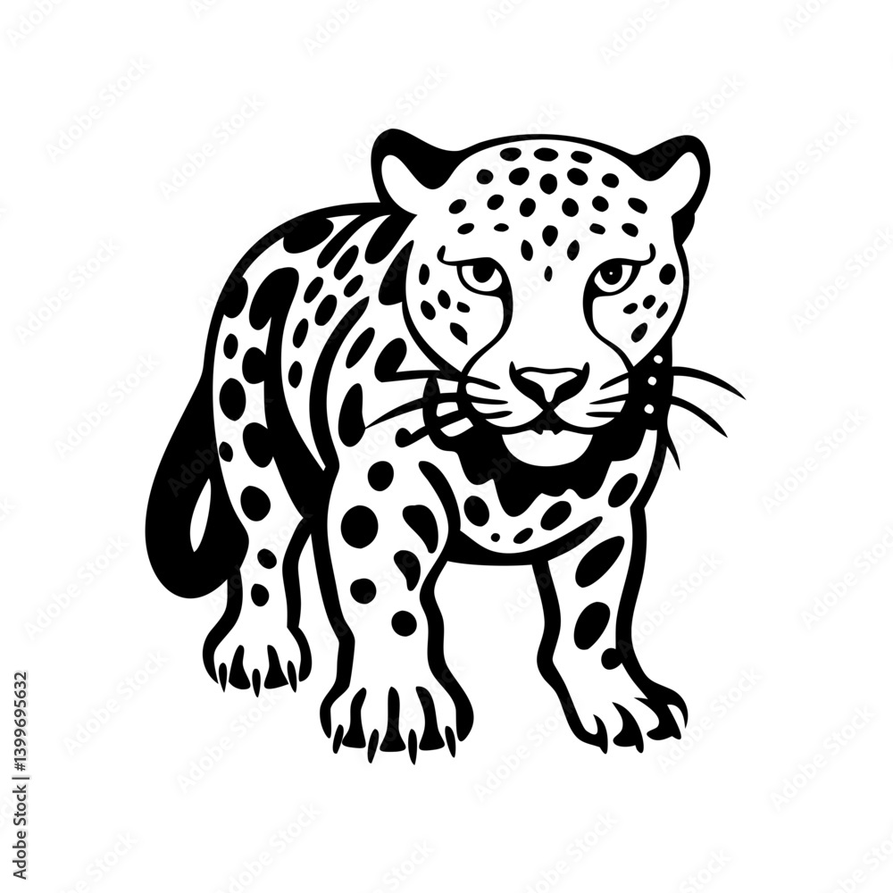 Fototapeta premium leopard icon, leopard silhouette vector illustration-simple silhouette illustration of leopard, perfect for leopard logos and icons