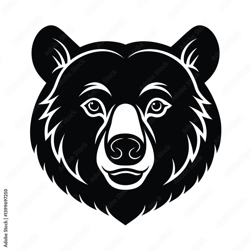 bear head grizzly cute vector art silhouette bear head grizzly cute vector art silhouette