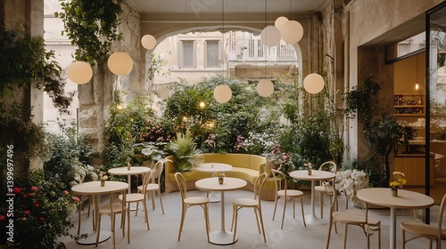 Charming, light-filled café patio