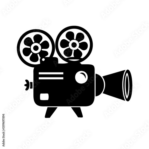 movie projector icon, movie projector silhouette vector illustration-simple silhouette illustration of movie projector, perfect for movie projector logos and icons