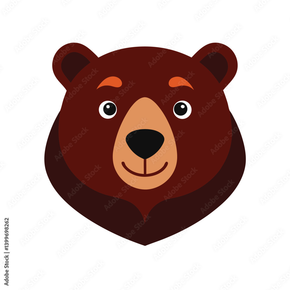 Naklejka premium bear head grizzly cute vector art silhouette