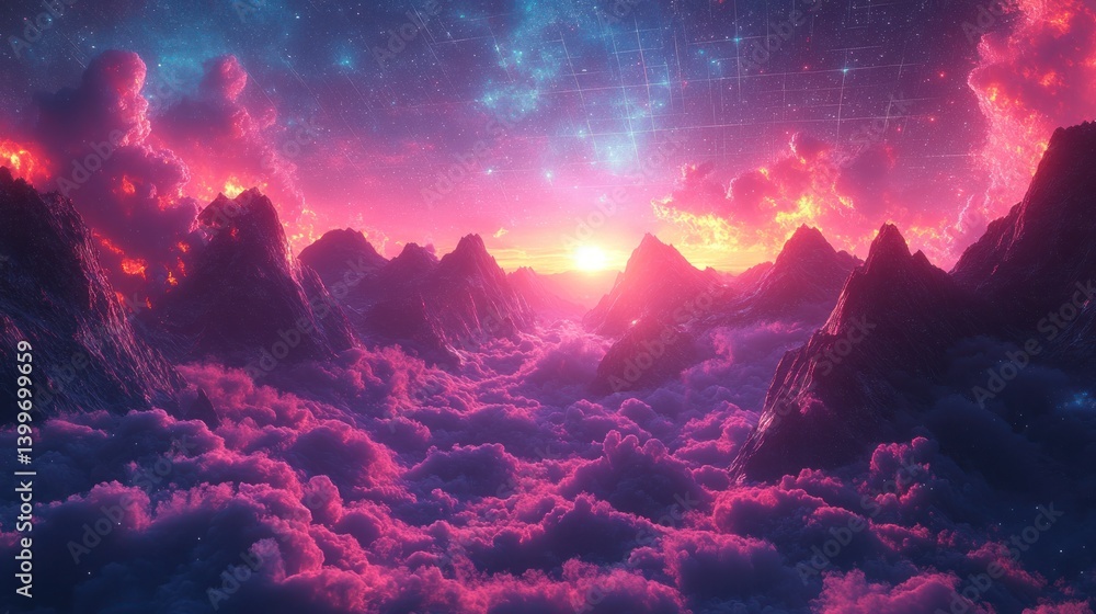 Cosmic Mountain Sunrise Above Clouds Cosmic Mountain Sunrise Above Clouds