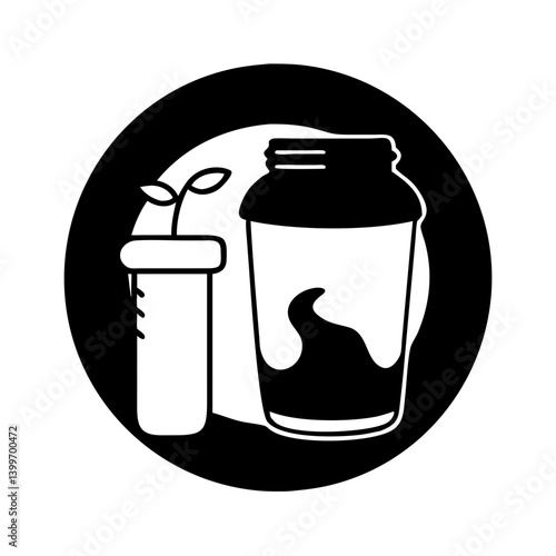 protein shake icon, protein shake silhouette vector illustration-simple silhouette illustration of protein shake, perfect for protein shake logos and icons