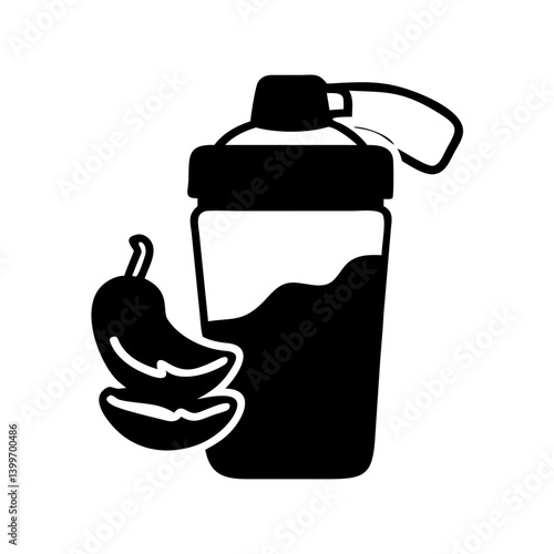 protein shake icon, protein shake silhouette vector illustration-simple silhouette illustration of protein shake, perfect for protein shake logos and icons