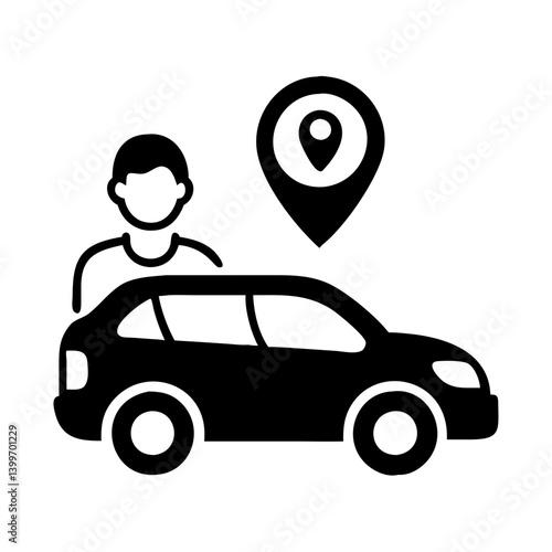 rideshare icon, rideshare silhouette vector illustration-simple silhouette illustration of rideshare, perfect for rideshare logos and icons
