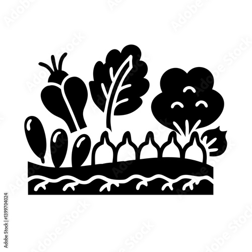 vegetable patch icon, vegetable patch silhouette vector illustration-simple silhouette illustration of vegetable patch, perfect for vegetable patch logos and icons